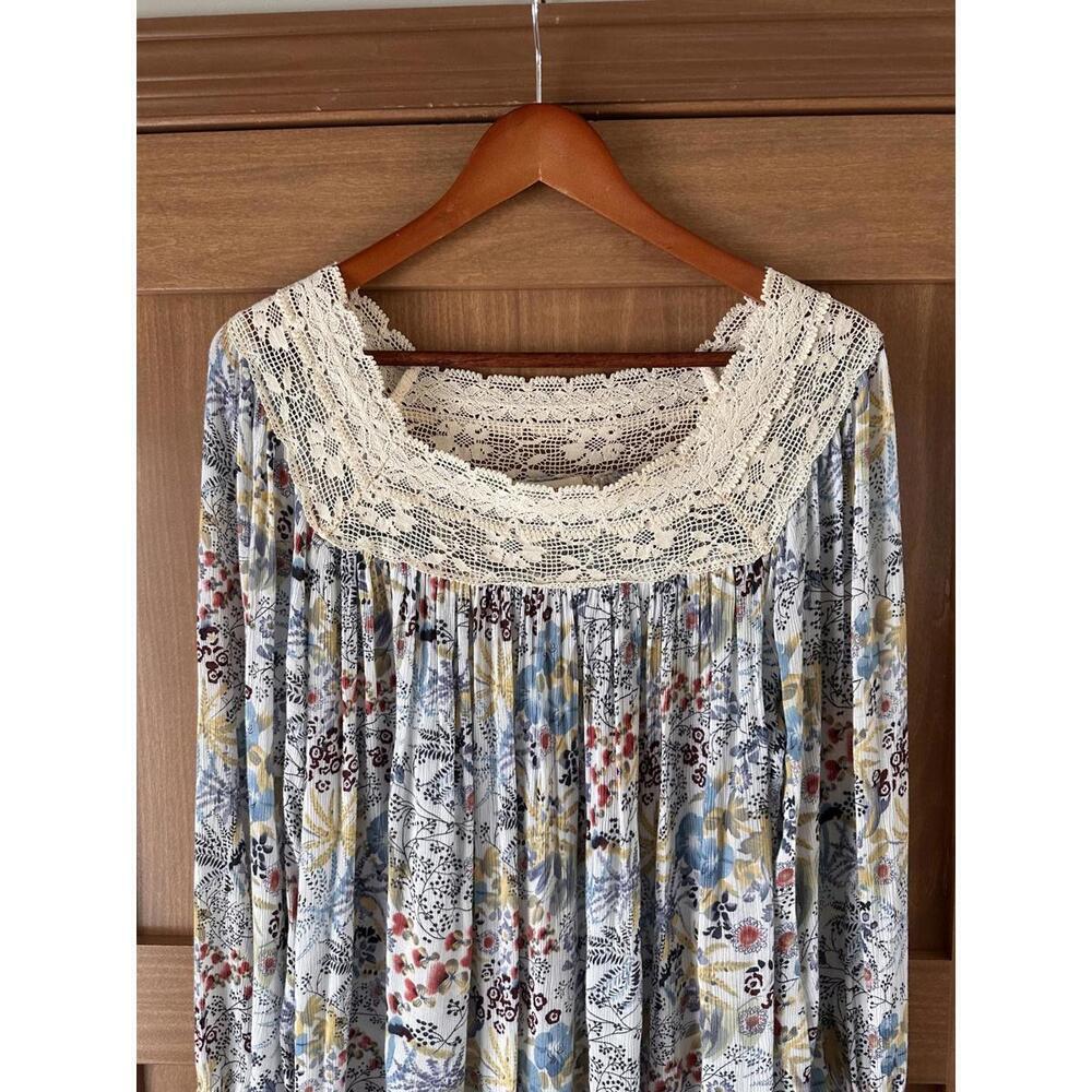 Sundance Floral Lace Peasant Tunic Top Blouse Women’s size Medium - Picture 4 of 9